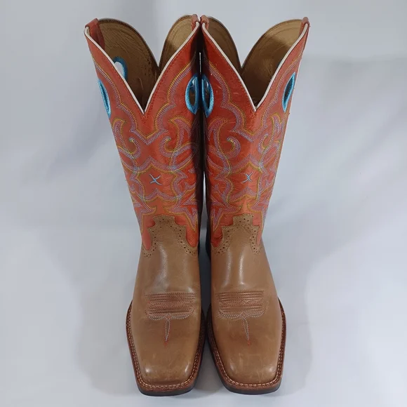 Leather Cowboy Broad Square Toe Ruff Stock Twisted X Men's See Desc and Pictures - Picture 2 of 11